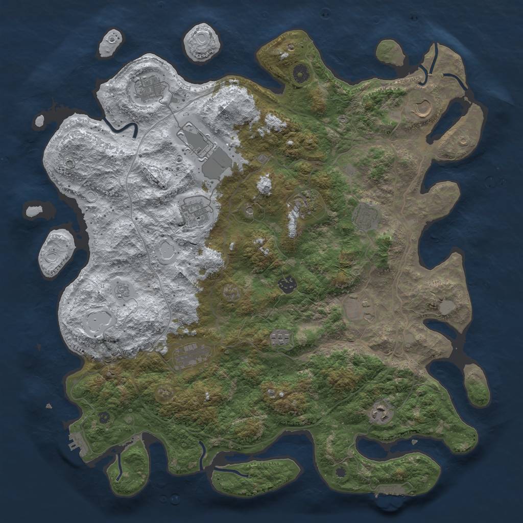 Rust Map: Procedural Map, Size: 4500, Seed: 4765943, 20 Monuments