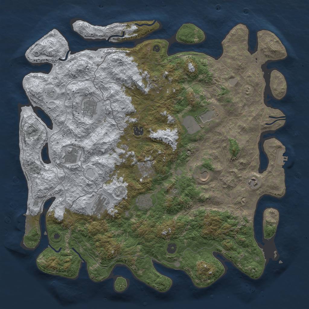 Rust Map: Procedural Map, Size: 4500, Seed: 5363682, 20 Monuments