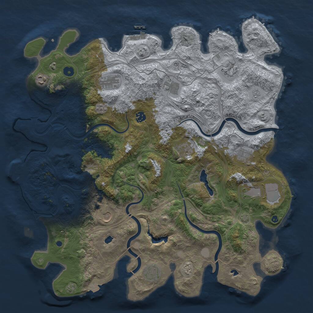 Rust Map: Procedural Map, Size: 4500, Seed: 4899195, 17 Monuments
