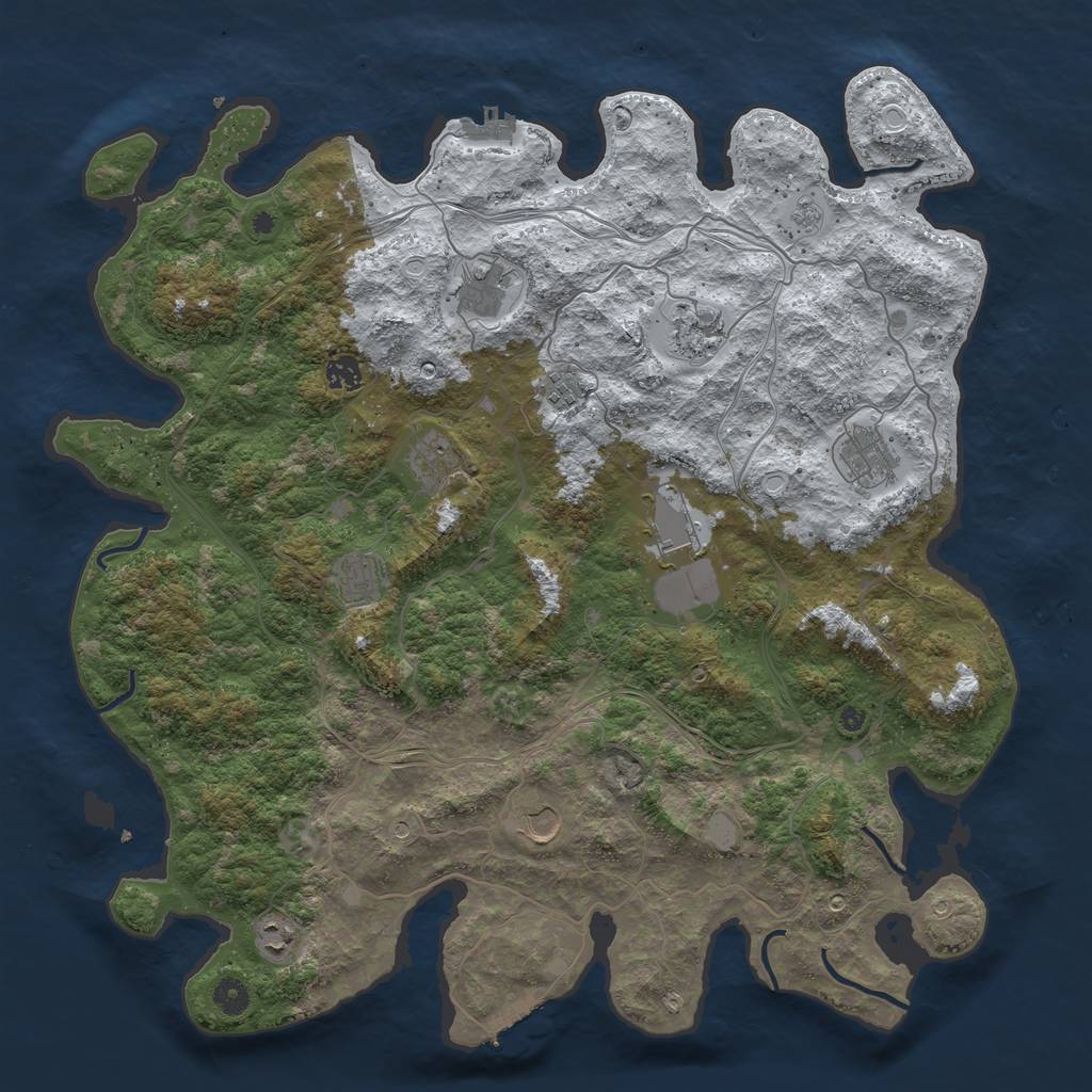 Rust Map: Procedural Map, Size: 4500, Seed: 4899195, 19 Monuments