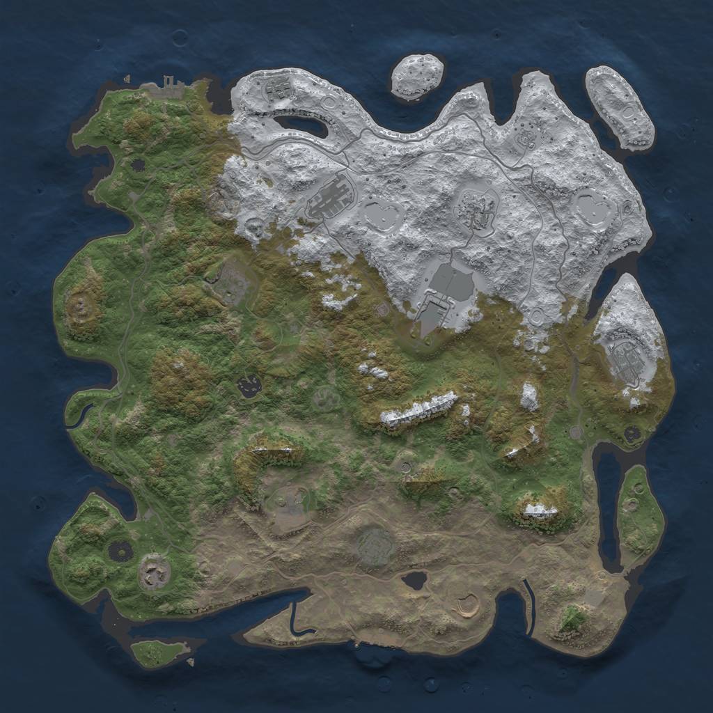 Rust Map: Procedural Map, Size: 4500, Seed: 2924562, 20 Monuments