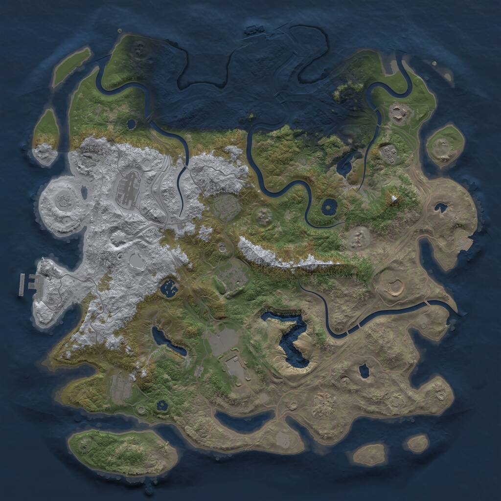 Rust Map: Procedural Map, Size: 4500, Seed: 5347150, 16 Monuments