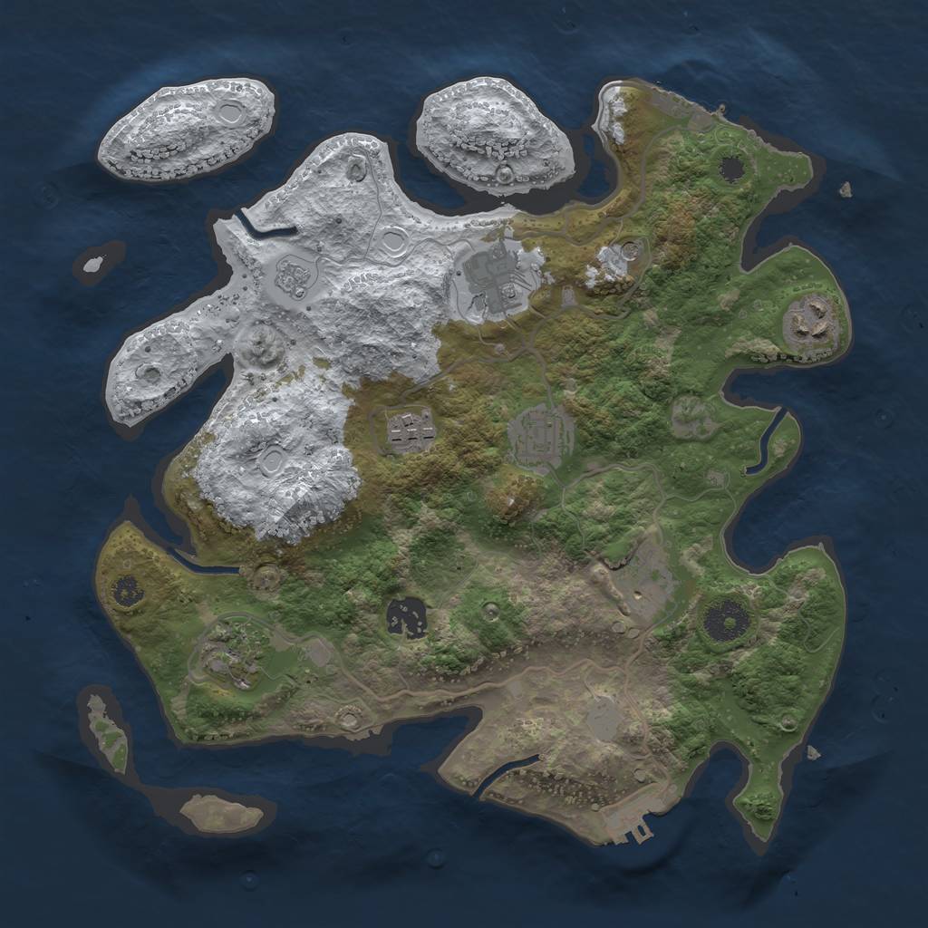 Rust Map: Procedural Map, Size: 3250, Seed: 4089169, 16 Monuments