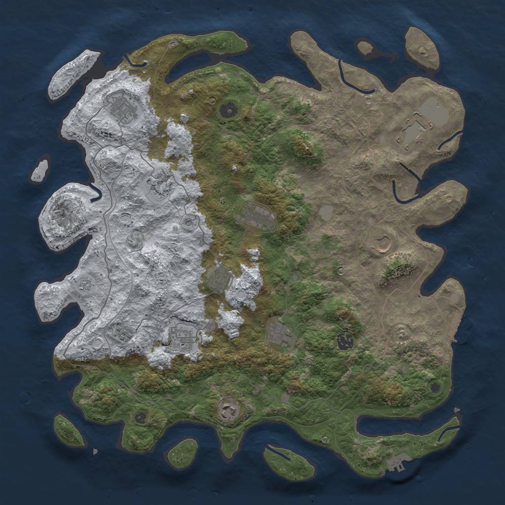 Rust Map: Procedural Map, Size: 4500, Seed: 3361903, 20 Monuments