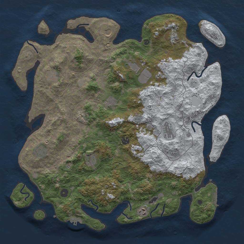Rust Map: Procedural Map, Size: 4500, Seed: 1970221, 20 Monuments