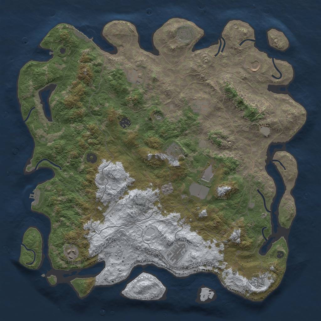 Rust Map: Procedural Map, Size: 4500, Seed: 3415905, 20 Monuments