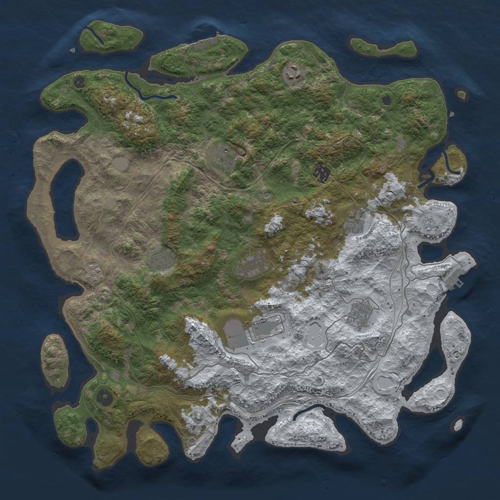 Rust Map: Procedural Map, Size: 4500, Seed: 2508952, 18 Monuments