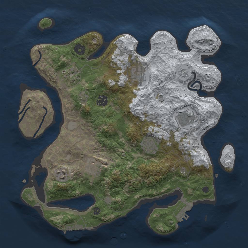 Rust Map: Procedural Map, Size: 3250, Seed: 3523982, 16 Monuments