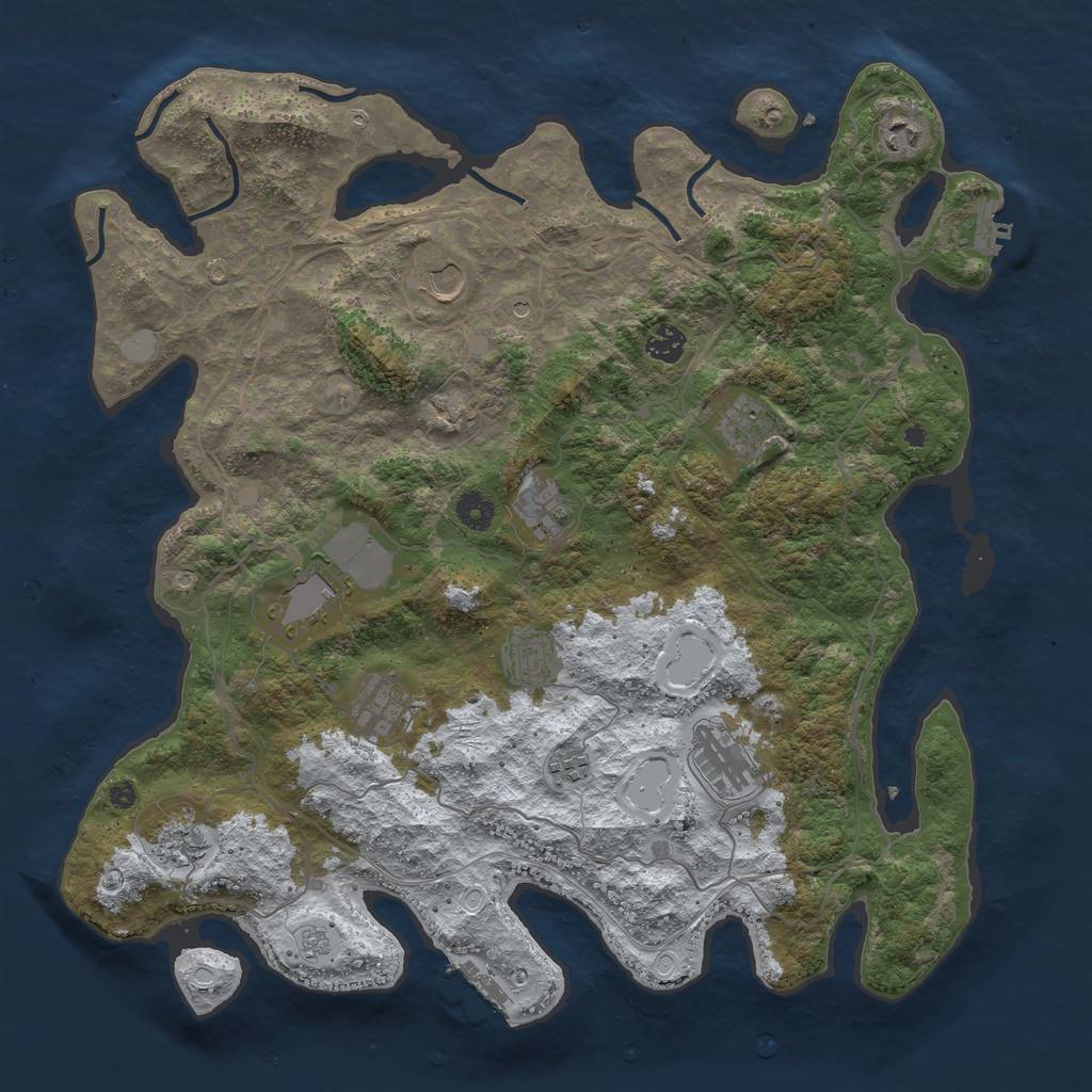 Rust Map: Procedural Map, Size: 4250, Seed: 1400510, 20 Monuments