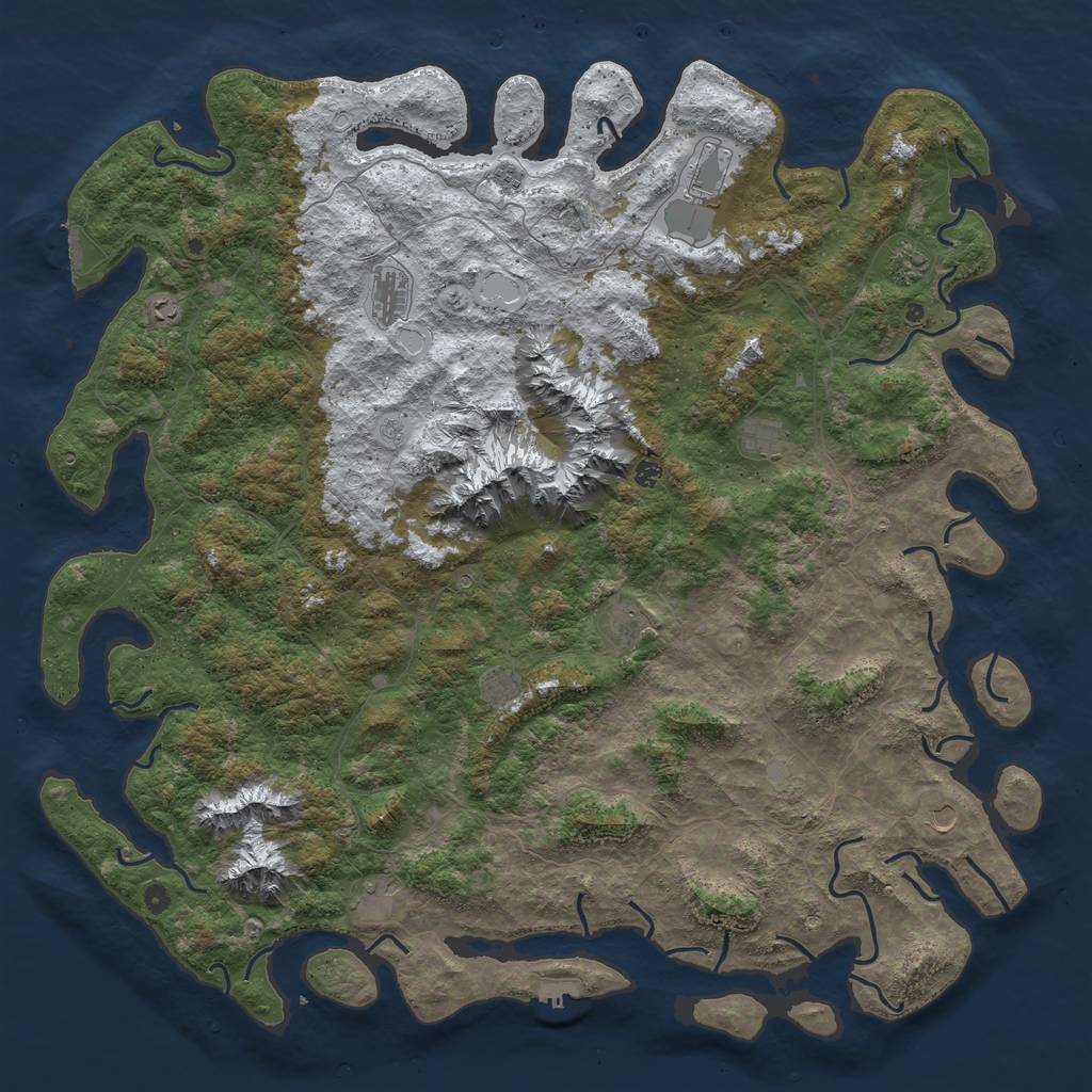 Rust Map: Procedural Map, Size: 6000, Seed: 142924, 20 Monuments