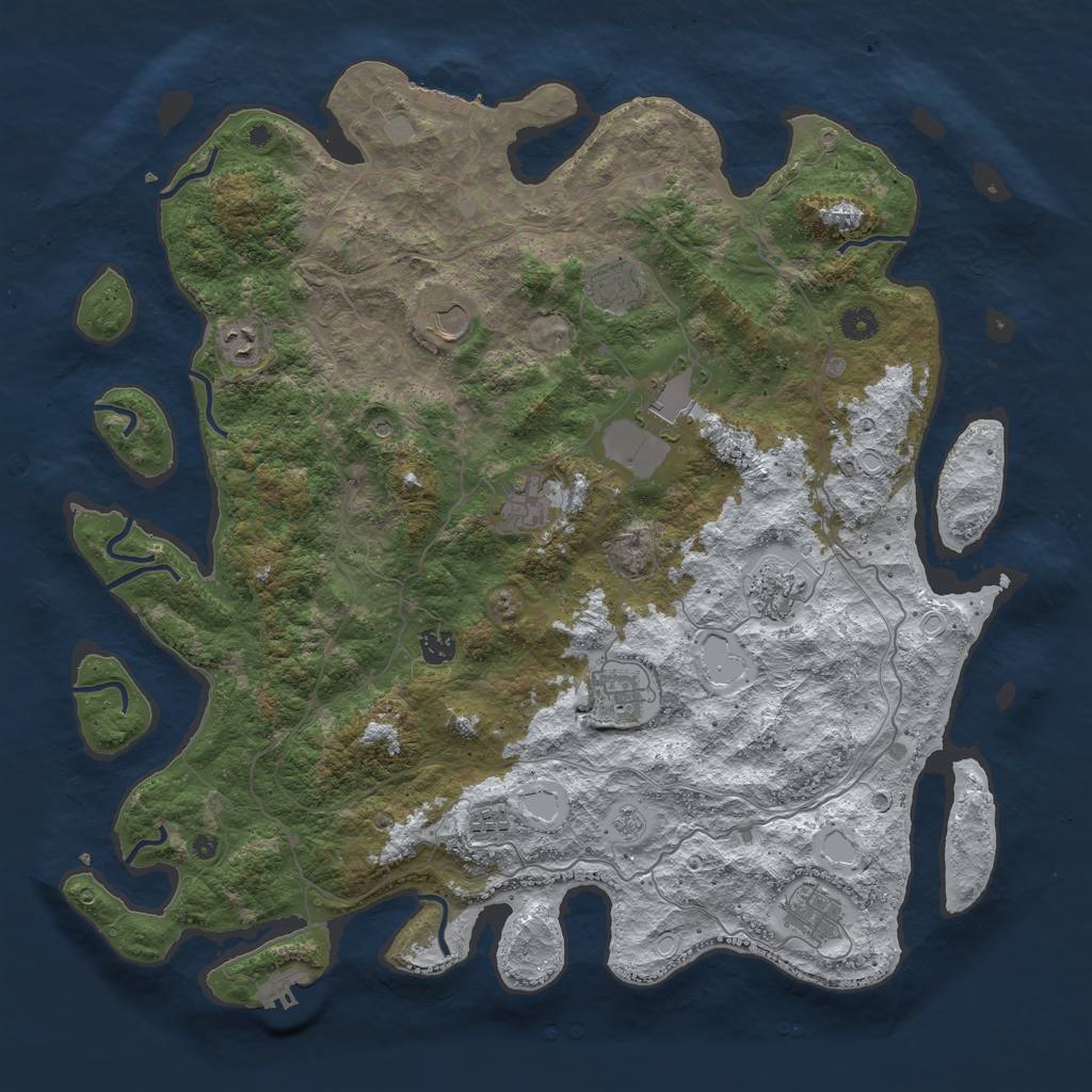 Rust Map: Procedural Map, Size: 4500, Seed: 2770005, 19 Monuments