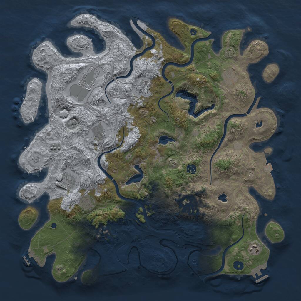 Rust Map: Procedural Map, Size: 4500, Seed: 2751769, 16 Monuments