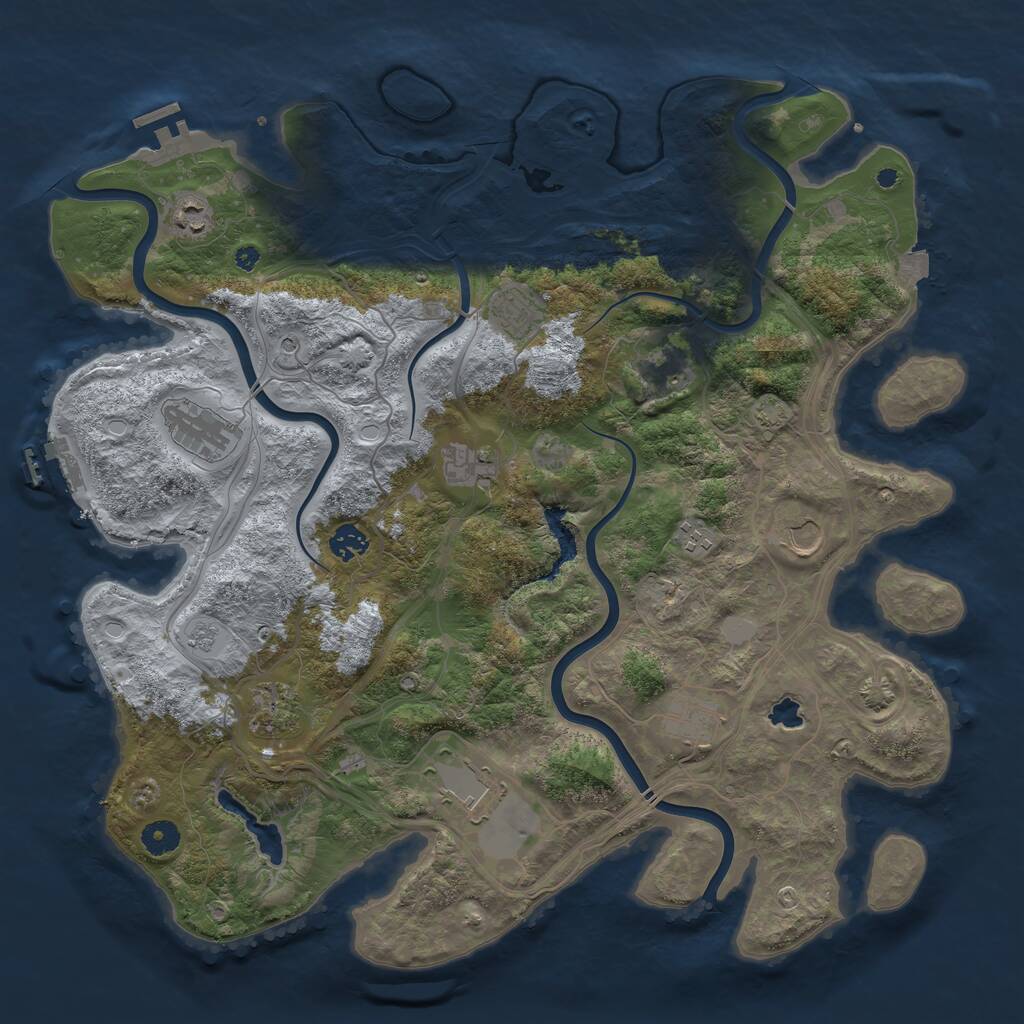 Rust Map: Procedural Map, Size: 4250, Seed: 40596739, 17 Monuments