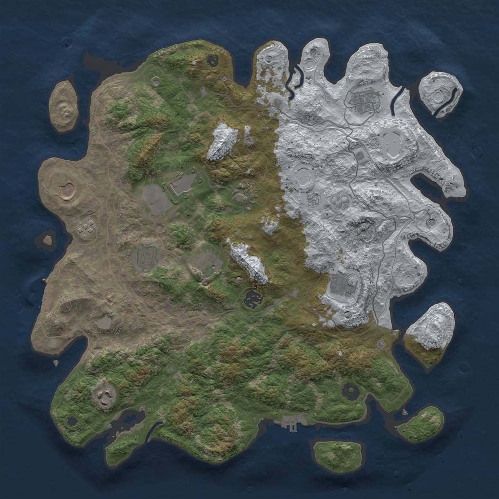 Rust Map: Procedural Map, Size: 4250, Seed: 1530676, 19 Monuments