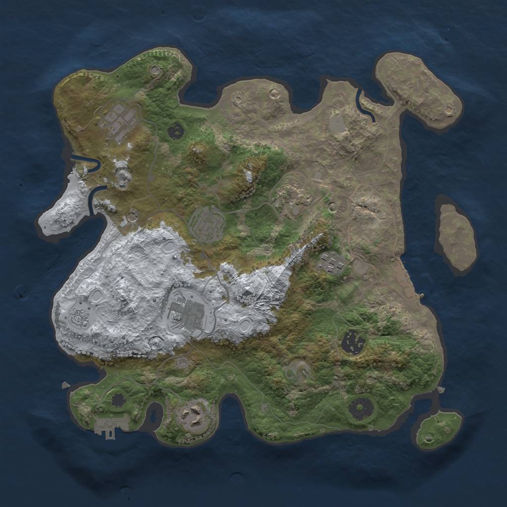 Rust Map: Procedural Map, Size: 3250, Seed: 602060, 16 Monuments