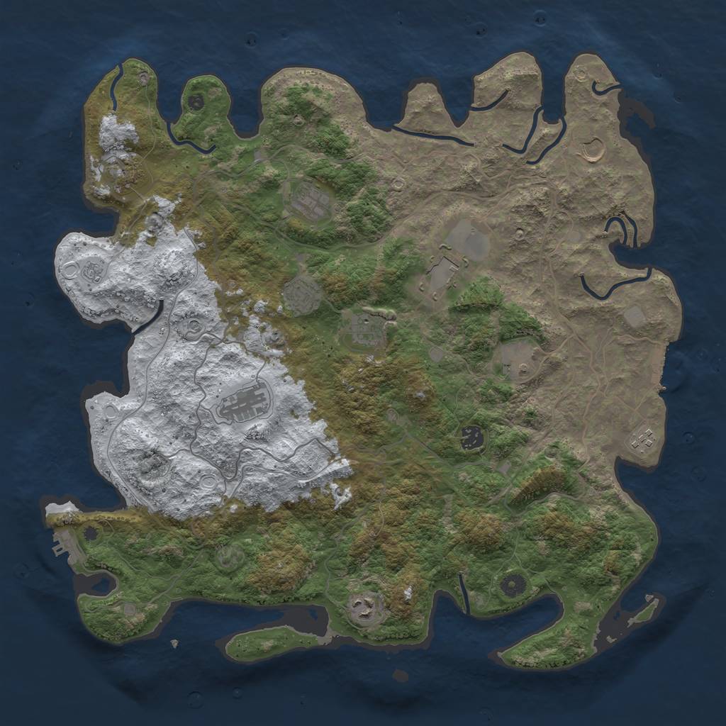Rust Map: Procedural Map, Size: 4500, Seed: 2866979, 20 Monuments