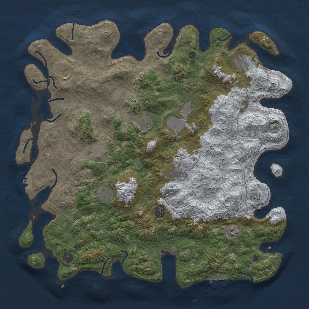 Rust Map: Procedural Map, Size: 4500, Seed: 1993882, 19 Monuments