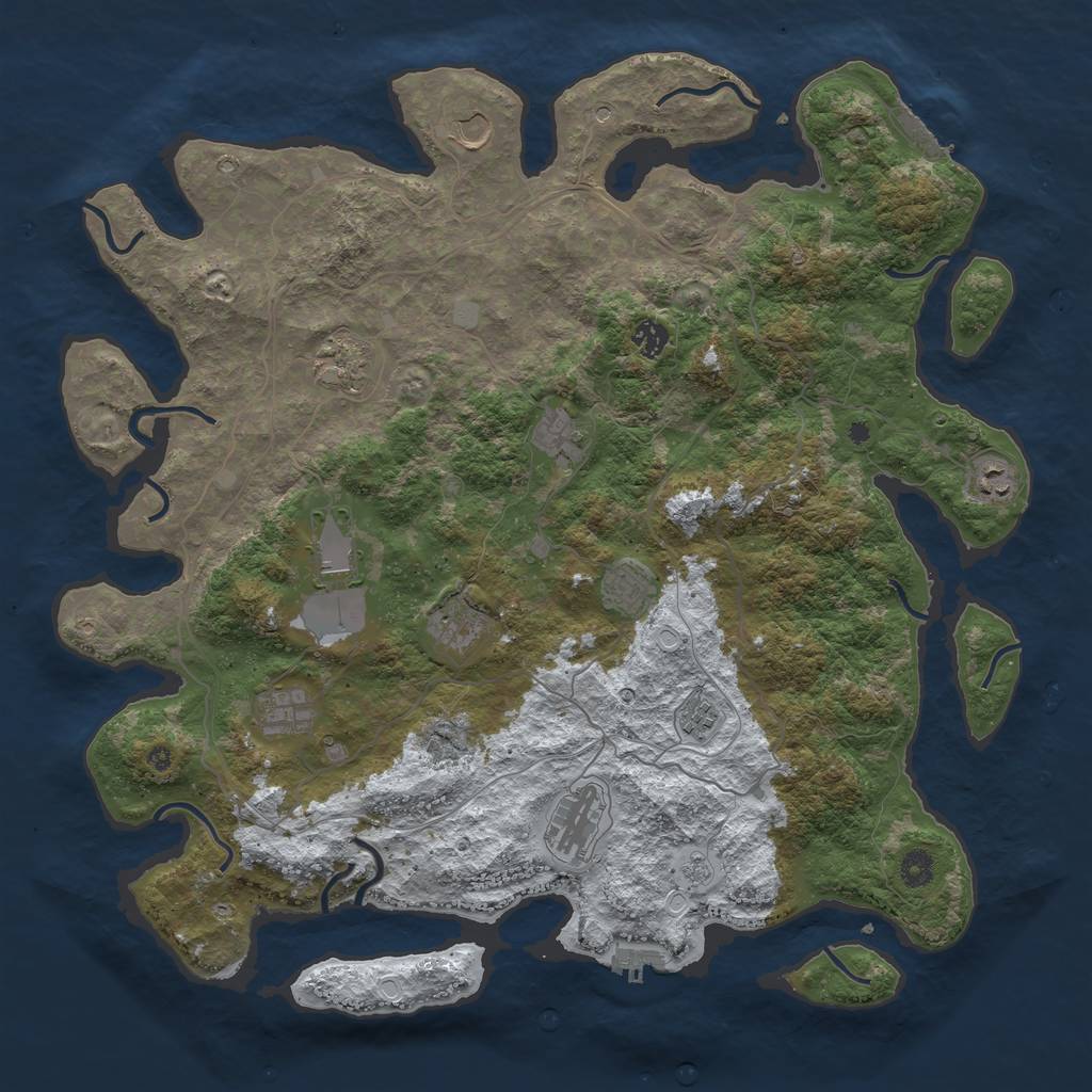 Rust Map: Procedural Map, Size: 4500, Seed: 1270205, 20 Monuments