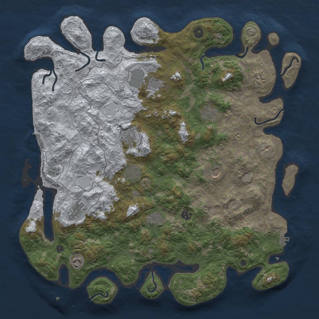 Rust Map: Procedural Map, Size: 4500, Seed: 3804402, 20 Monuments