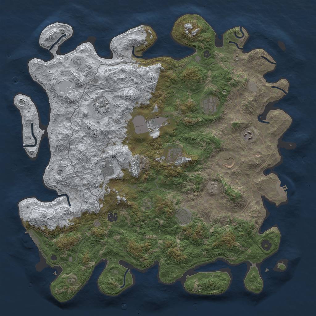 Rust Map: Procedural Map, Size: 4500, Seed: 29194284, 19 Monuments