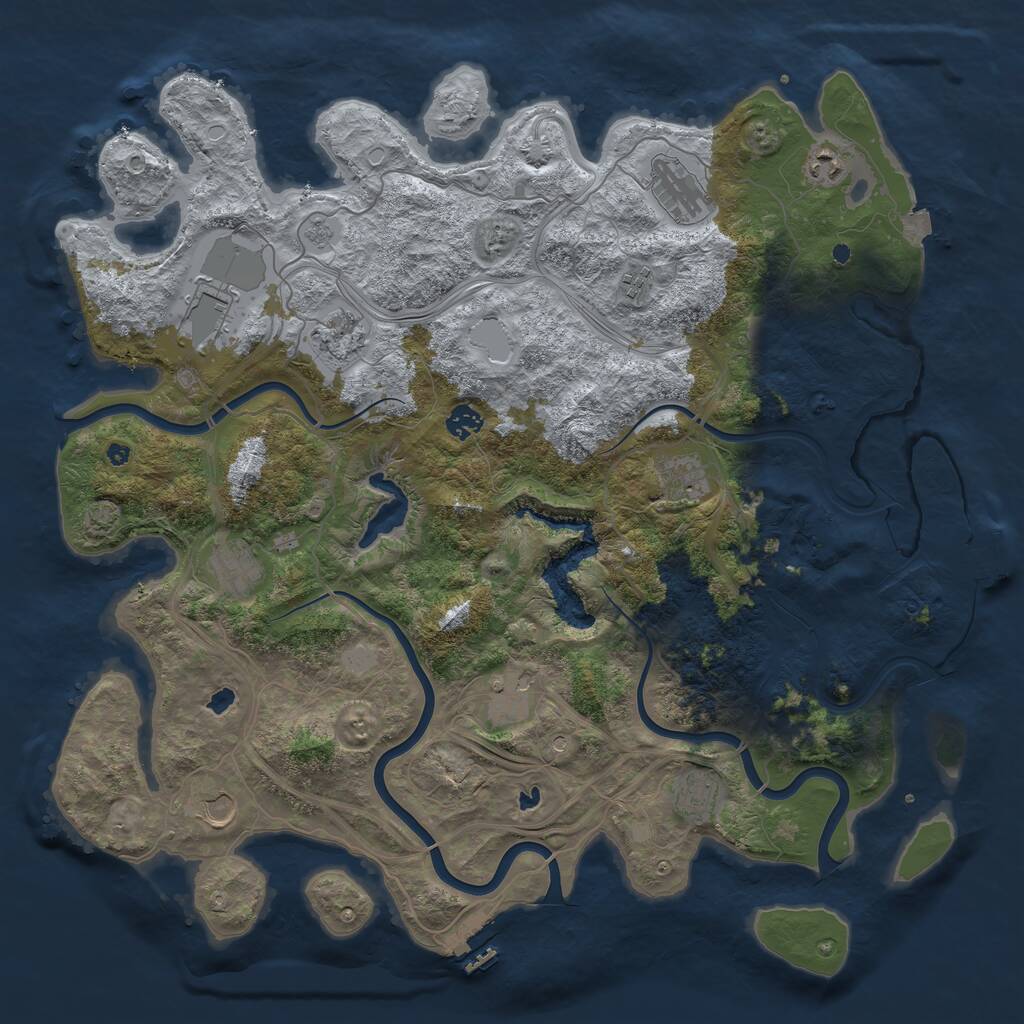 Rust Map: Procedural Map, Size: 4500, Seed: 2077017, 17 Monuments