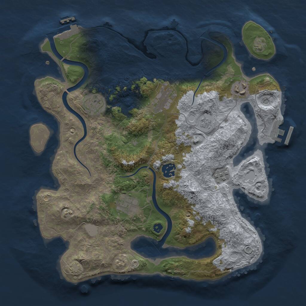 Rust Map: Procedural Map, Size: 3250, Seed: 4259620, 12 Monuments