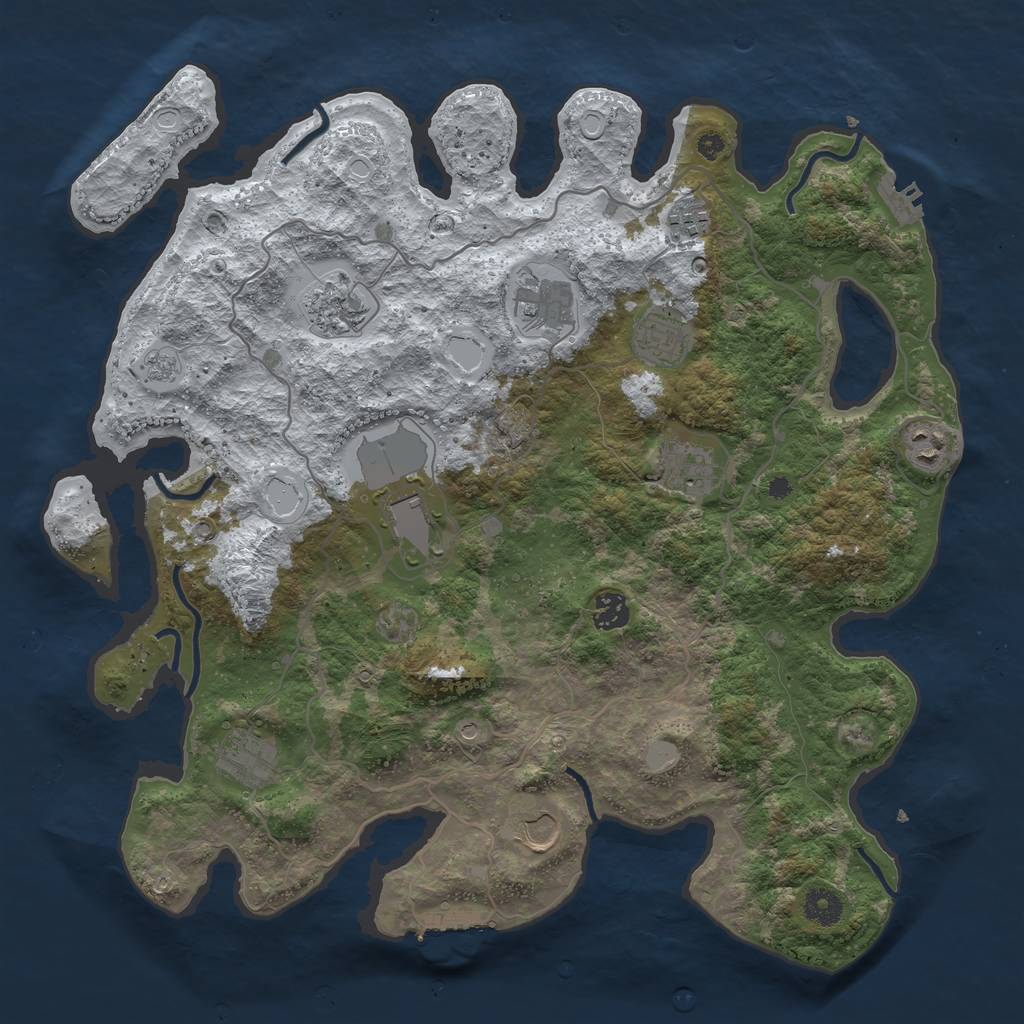 Rust Map: Procedural Map, Size: 4000, Seed: 990, 19 Monuments