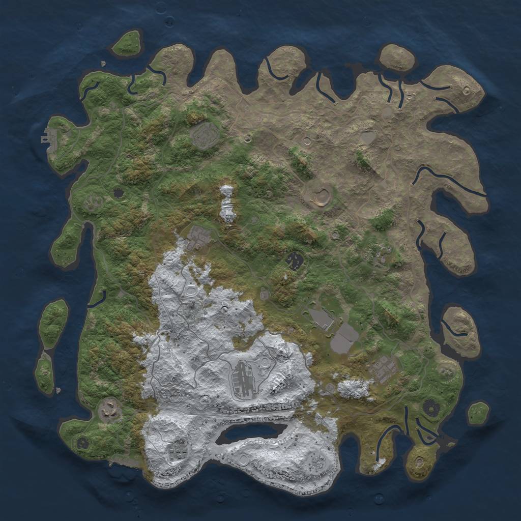 Rust Map: Procedural Map, Size: 4500, Seed: 2206736, 19 Monuments