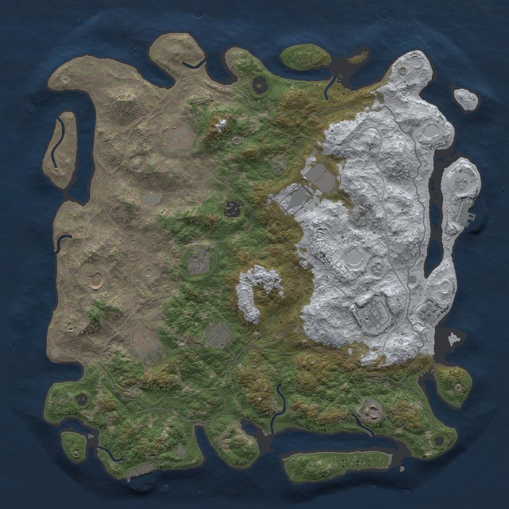 Rust Map: Procedural Map, Size: 4500, Seed: 1471604, 19 Monuments
