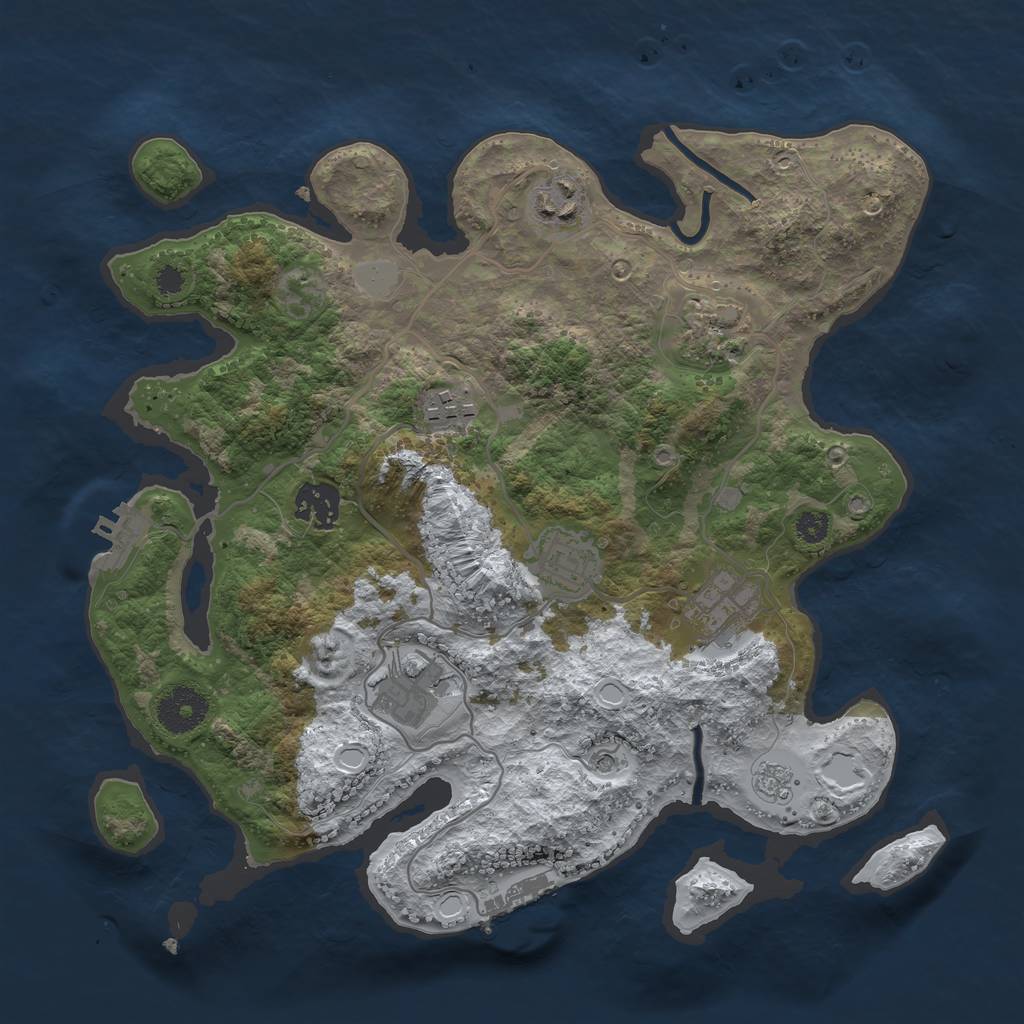 Rust Map: Procedural Map, Size: 3250, Seed: 1991084, 16 Monuments