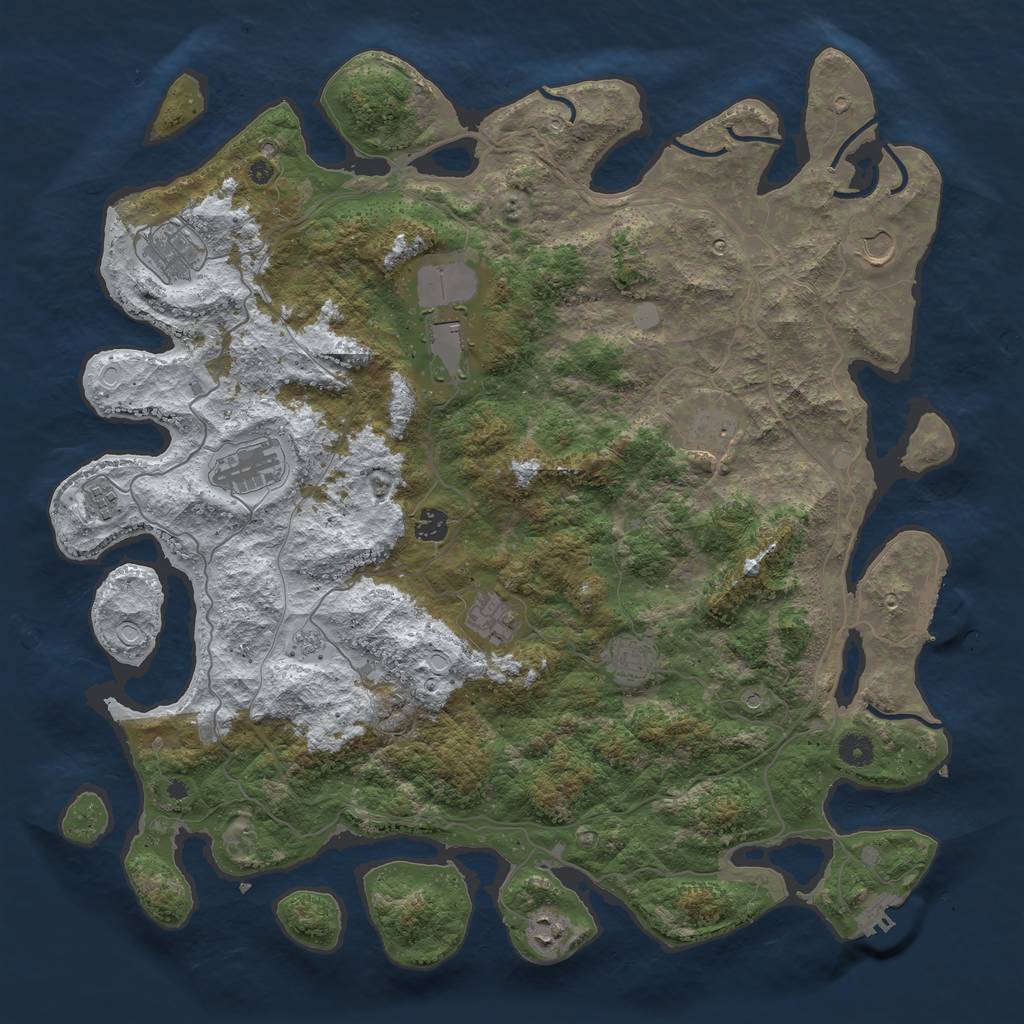 Rust Map: Procedural Map, Size: 4500, Seed: 5219907, 19 Monuments