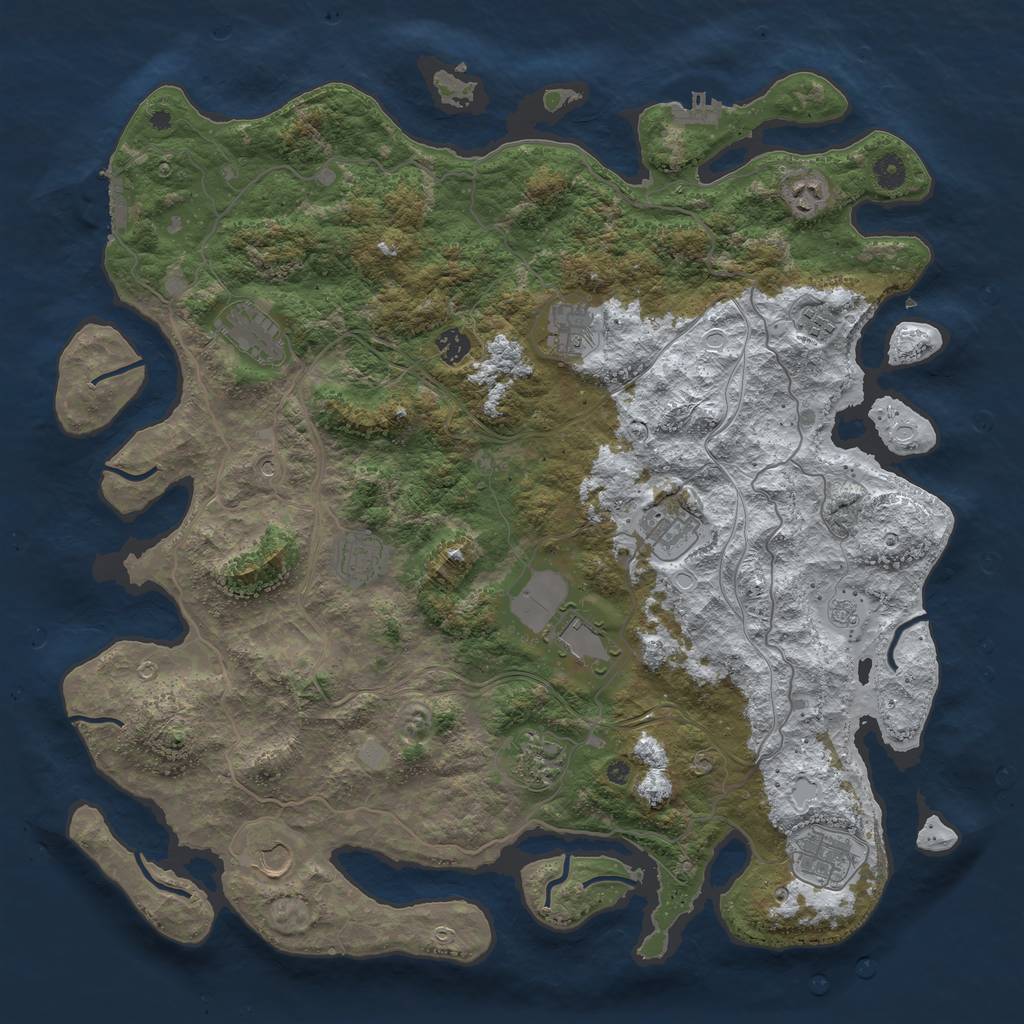 Rust Map: Procedural Map, Size: 4500, Seed: 2470195, 20 Monuments