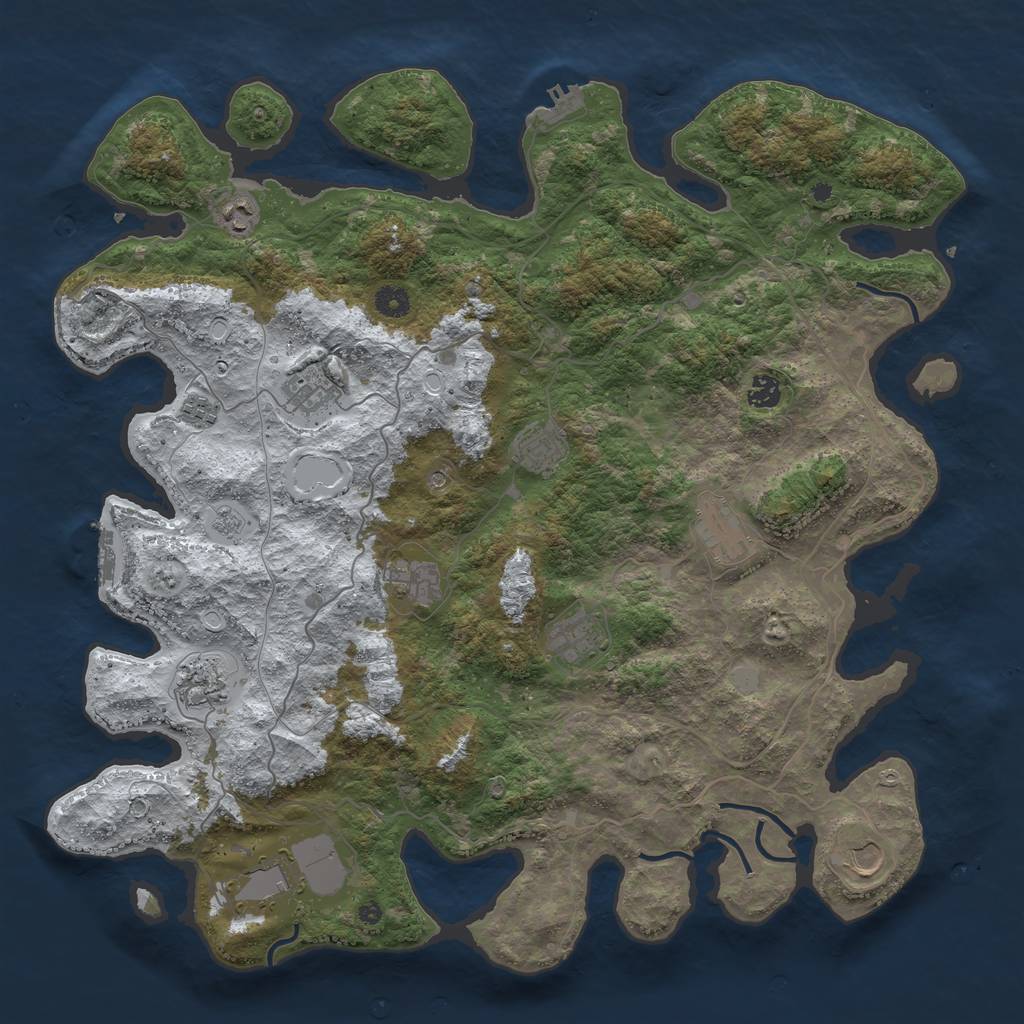 Rust Map: Procedural Map, Size: 4500, Seed: 2360204, 20 Monuments