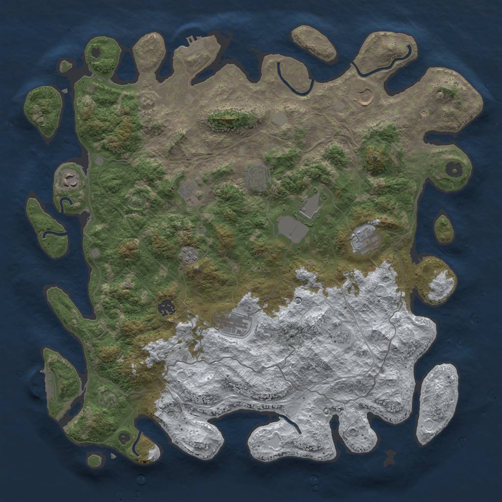 Rust Map: Procedural Map, Size: 4500, Seed: 6089995, 18 Monuments