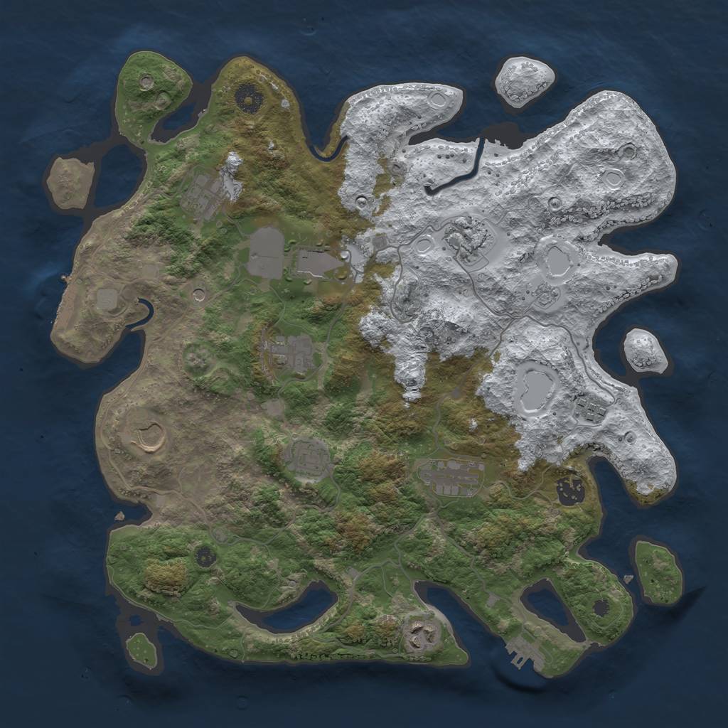 Rust Map: Procedural Map, Size: 3750, Seed: 2329692, 19 Monuments