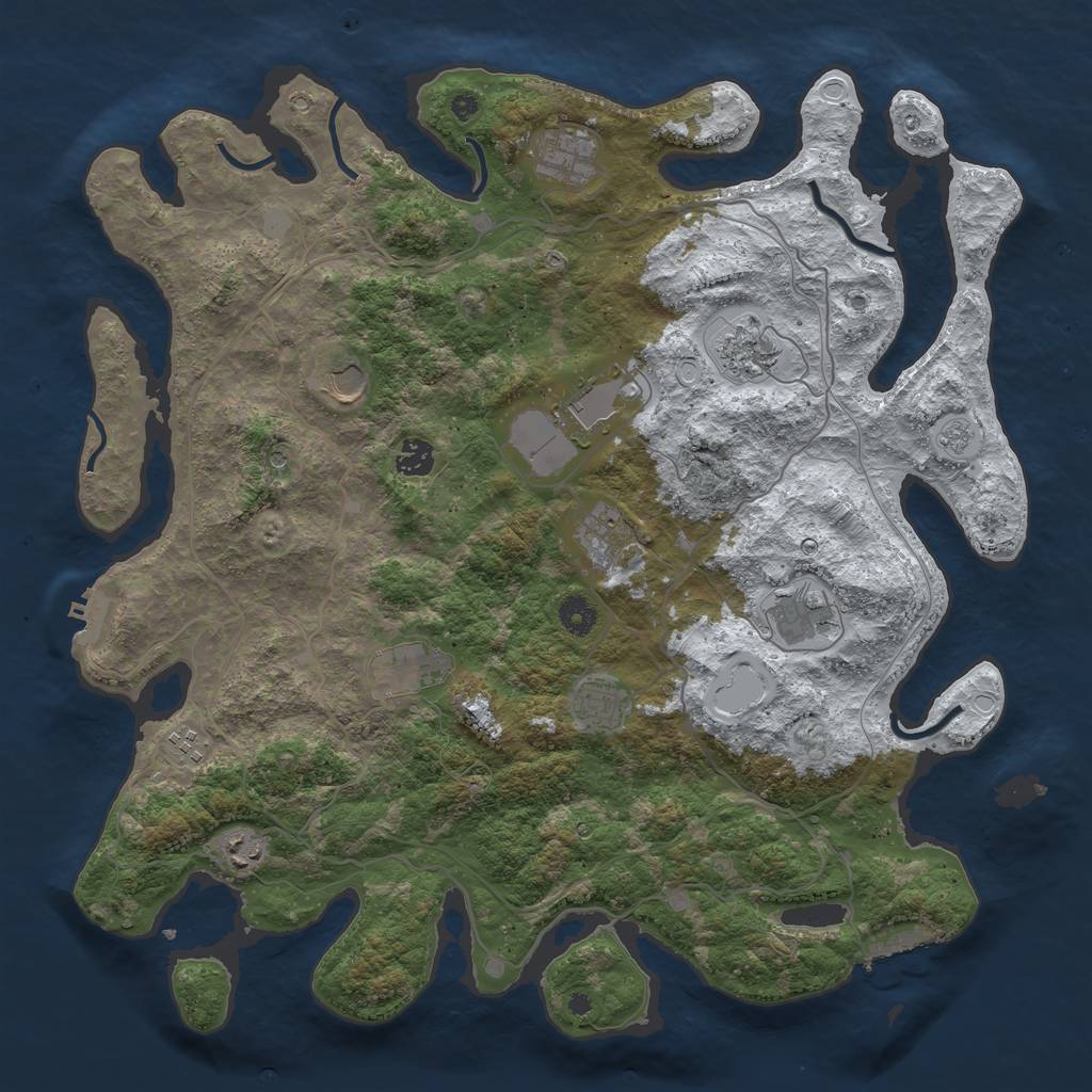 Rust Map: Procedural Map, Size: 4250, Seed: 215727, 20 Monuments