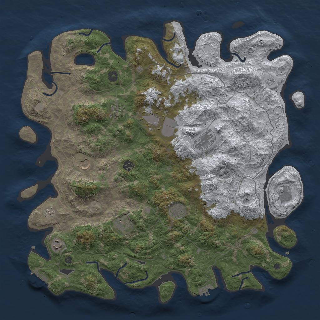 Rust Map: Procedural Map, Size: 4500, Seed: 2944488, 19 Monuments