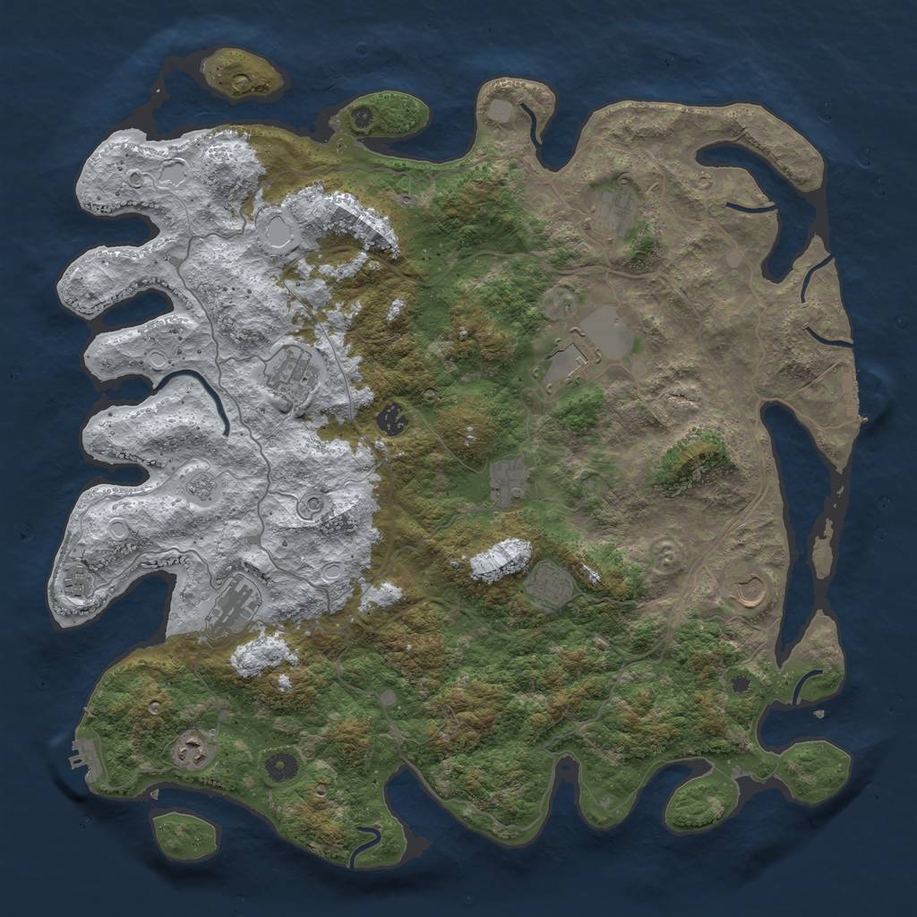 Rust Map: Procedural Map, Size: 4500, Seed: 24832, 19 Monuments