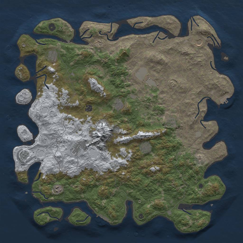 Rust Map: Procedural Map, Size: 5000, Seed: 110, 20 Monuments
