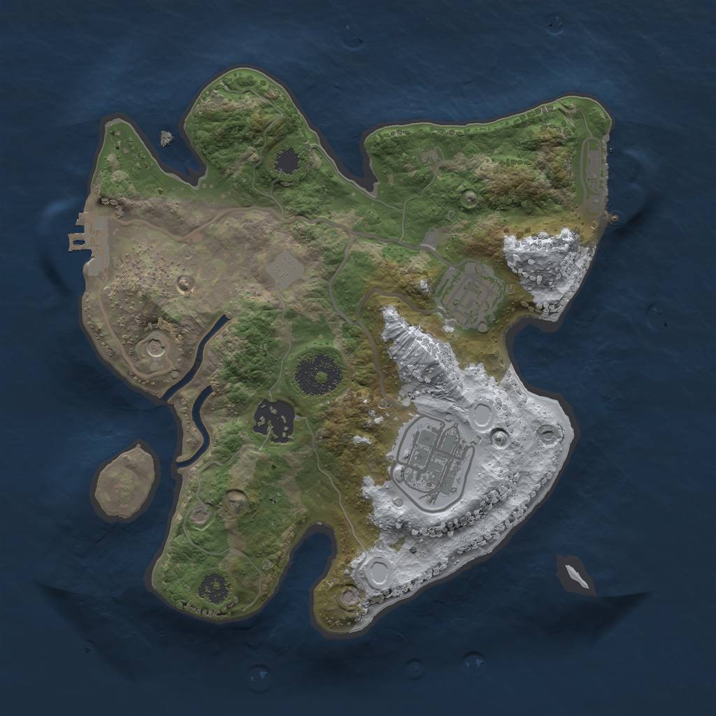 Rust Map: Procedural Map, Size: 2500, Seed: 1597433658, 11 Monuments