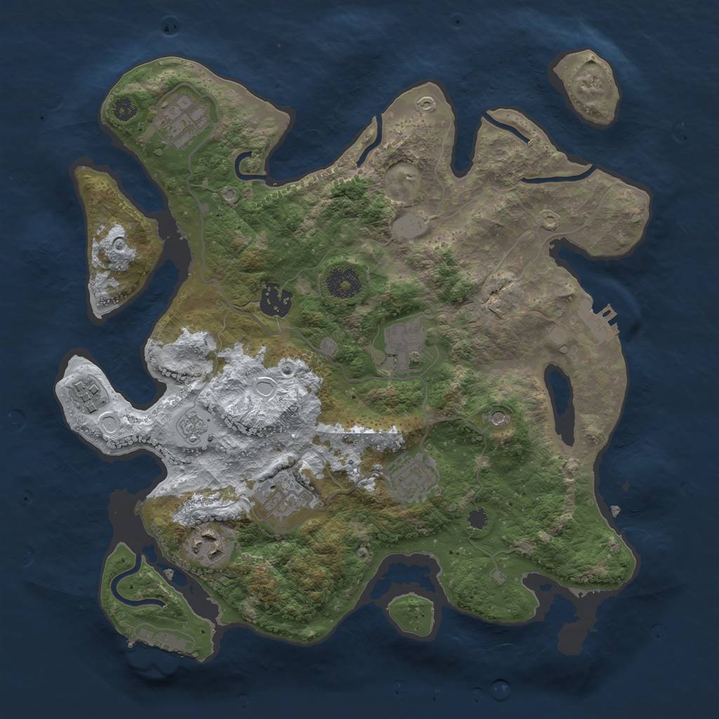 Rust Map: Procedural Map, Size: 3250, Seed: 938492, 16 Monuments
