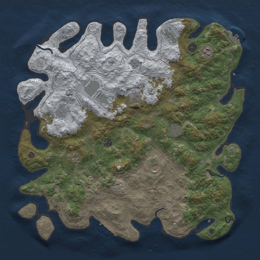 Rust Map: Procedural Map, Size: 4500, Seed: 75508, 19 Monuments