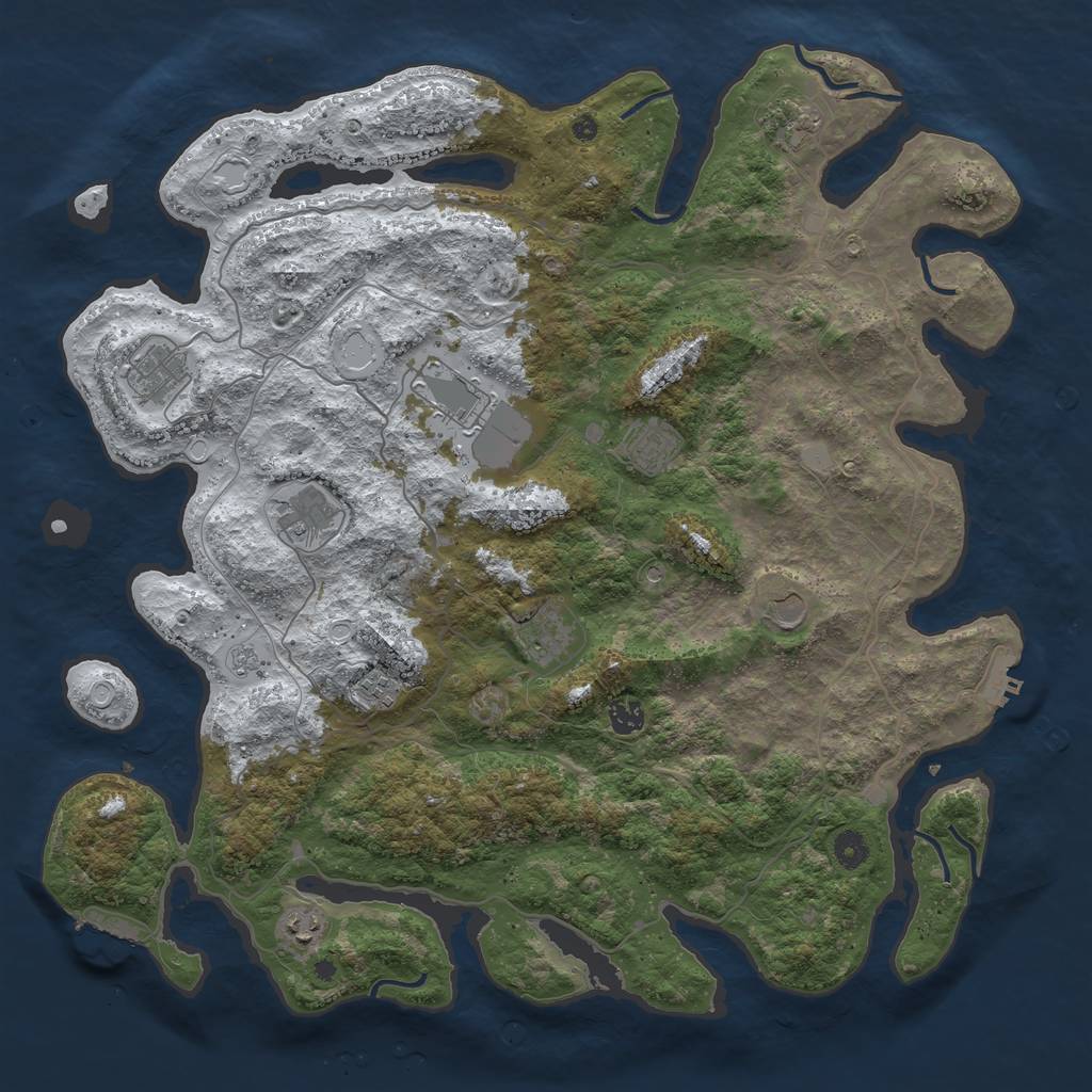 Rust Map: Procedural Map, Size: 4500, Seed: 2663167, 19 Monuments