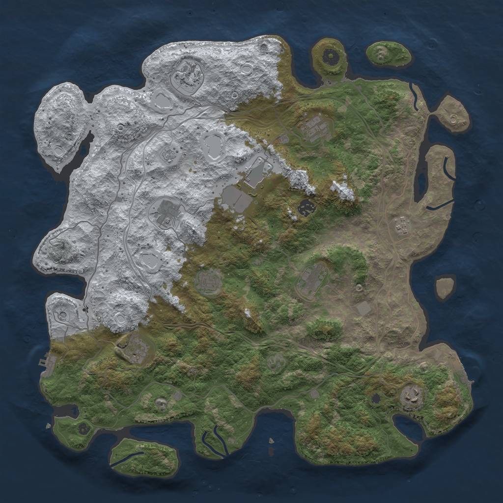 Rust Map: Procedural Map, Size: 4500, Seed: 222390, 19 Monuments
