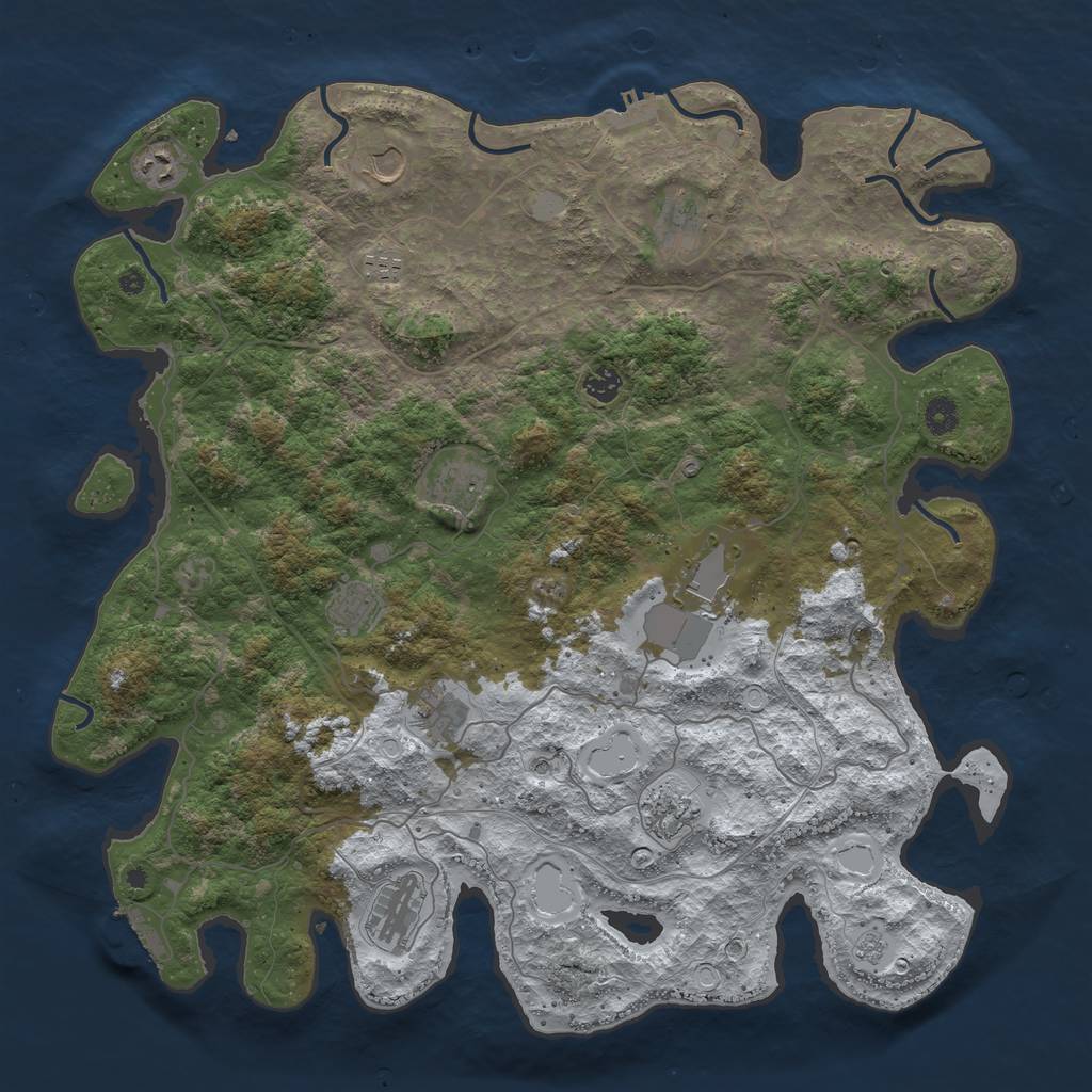 Rust Map: Procedural Map, Size: 4500, Seed: 2380013, 20 Monuments