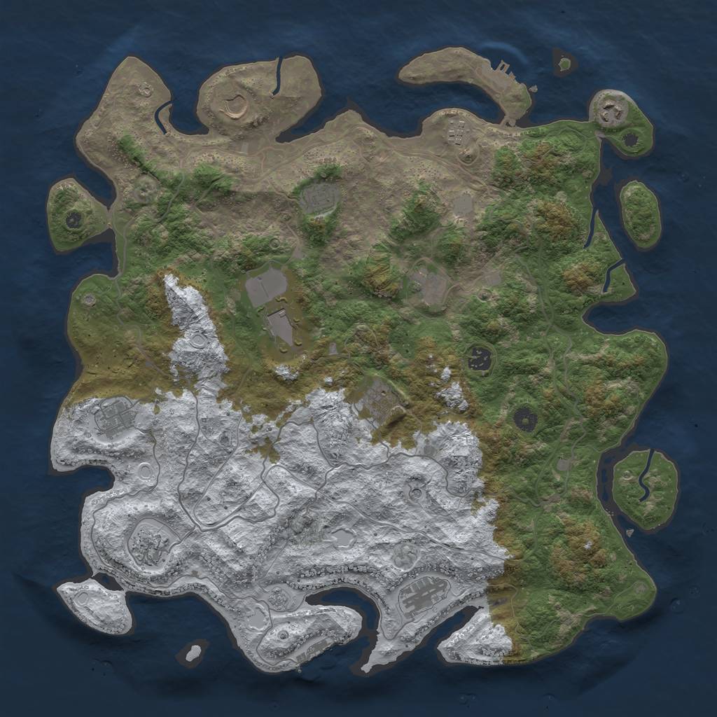 Rust Map: Procedural Map, Size: 4500, Seed: 3179038, 20 Monuments