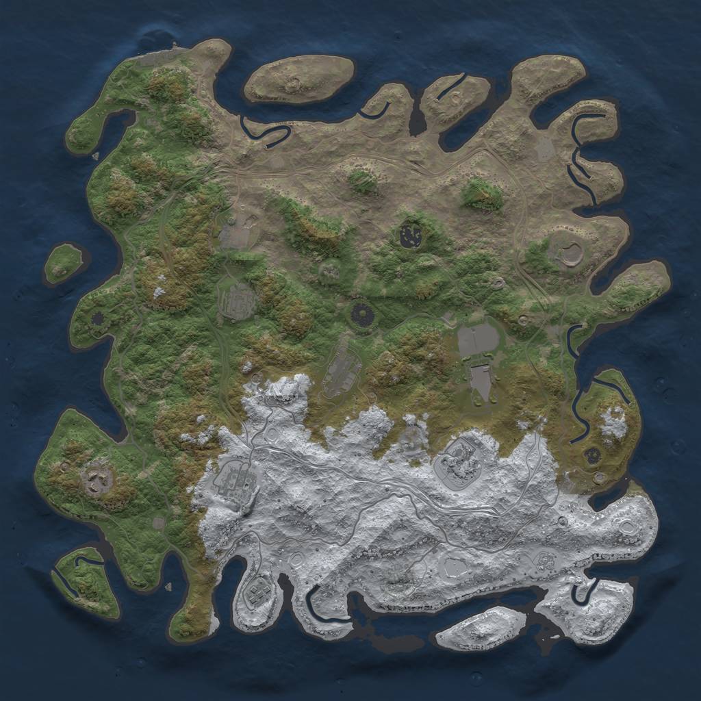 Rust Map: Procedural Map, Size: 4500, Seed: 3794851, 18 Monuments