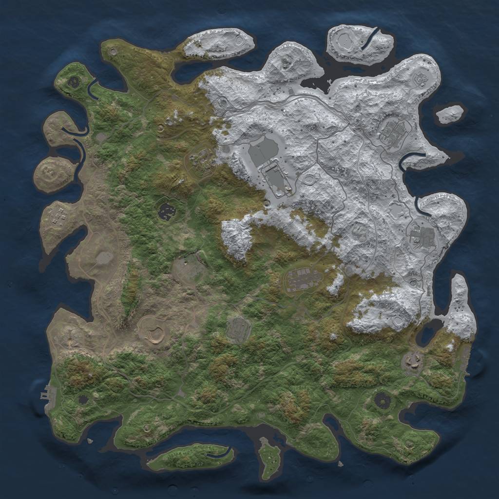 Rust Map: Procedural Map, Size: 4500, Seed: 1563734, 20 Monuments