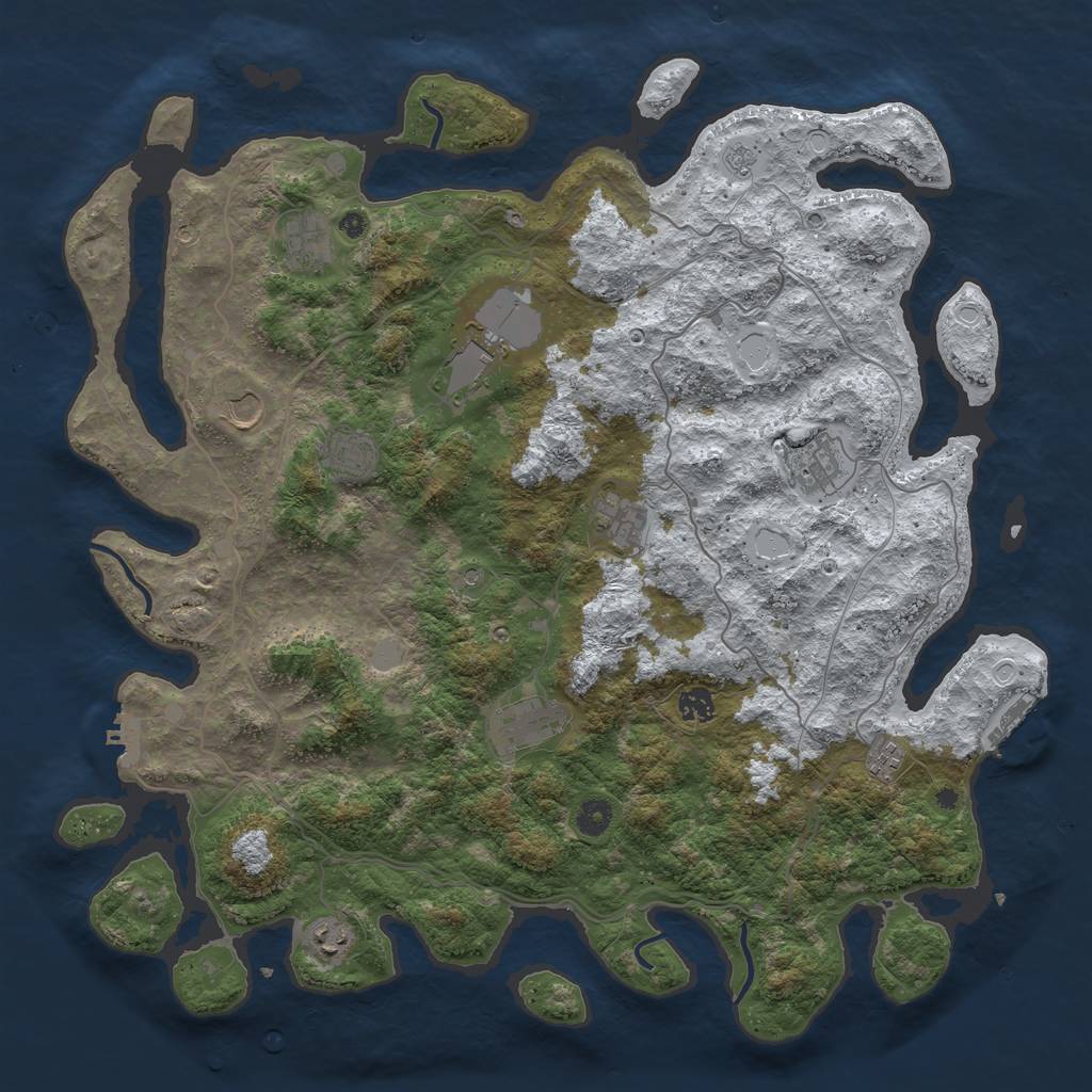 Rust Map: Procedural Map, Size: 4500, Seed: 1271433, 19 Monuments