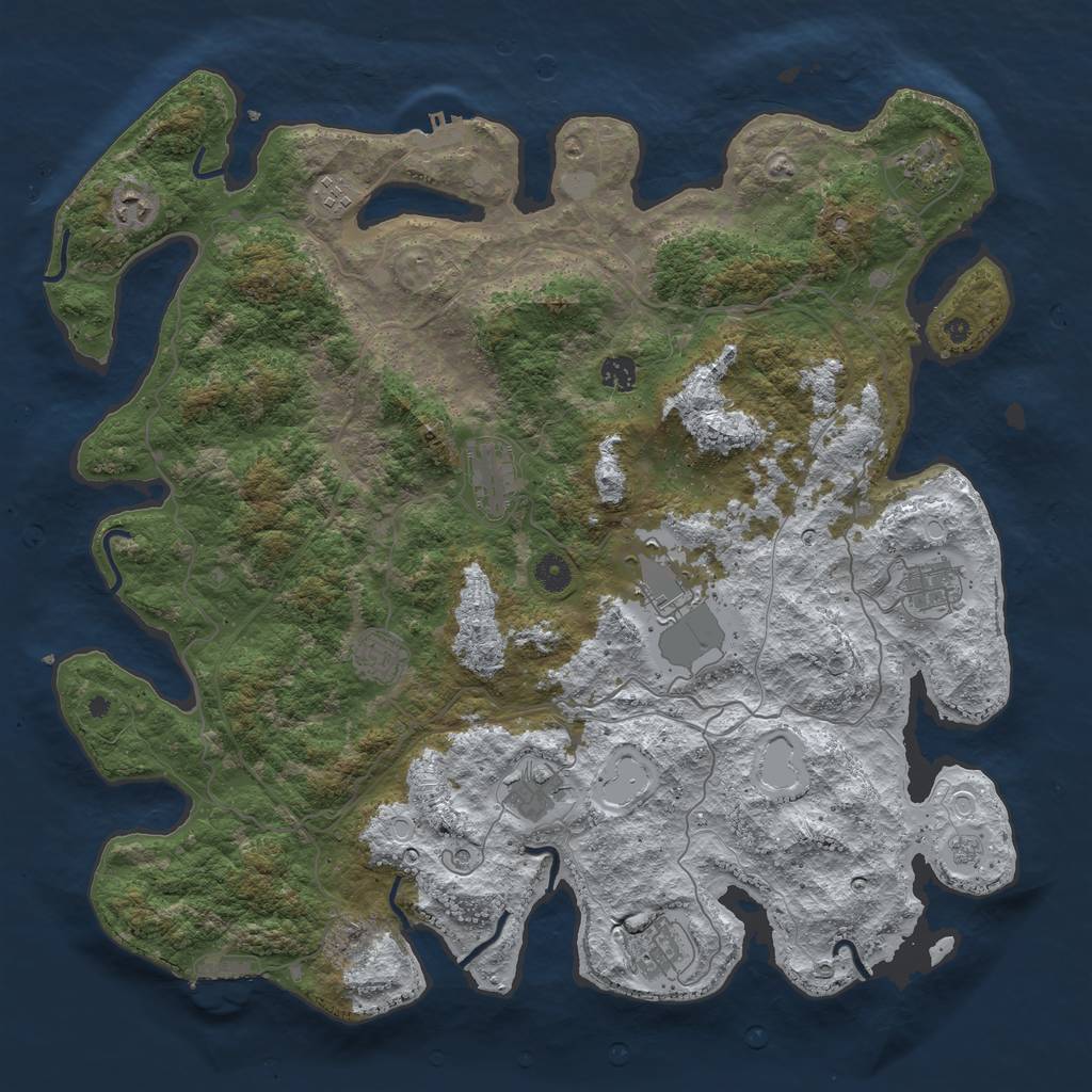 Rust Map: Procedural Map, Size: 4500, Seed: 6436800, 19 Monuments